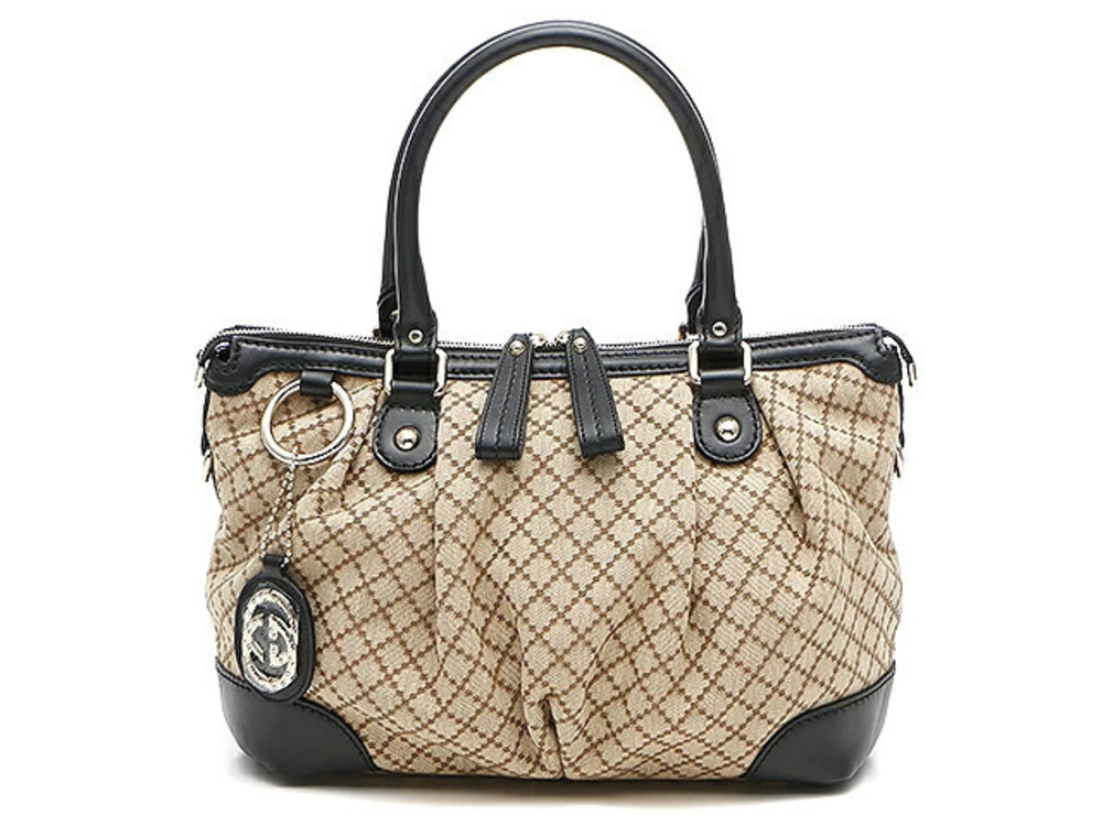 Gucci shoulder bag canvas leather